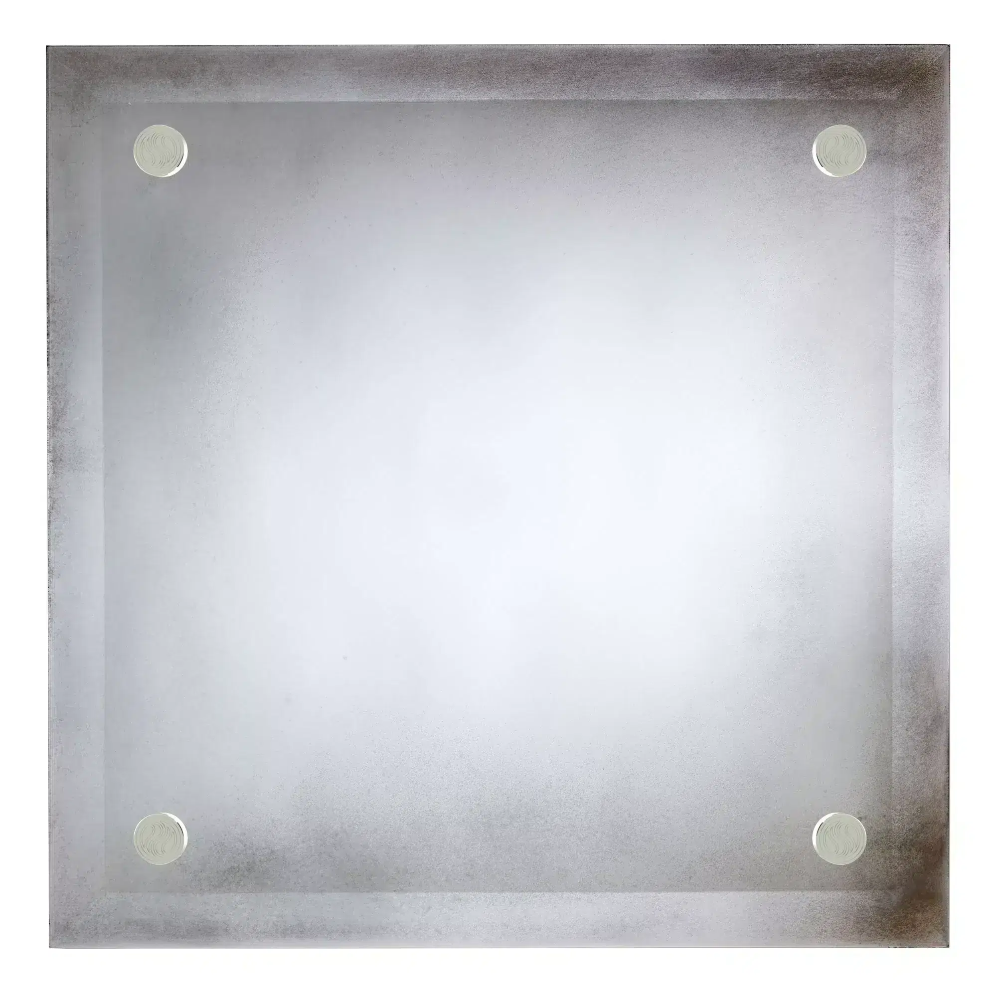 Antique Silver Bordered Beveled-Edge Floating Mirror with Purity Jewelry Mounting Set