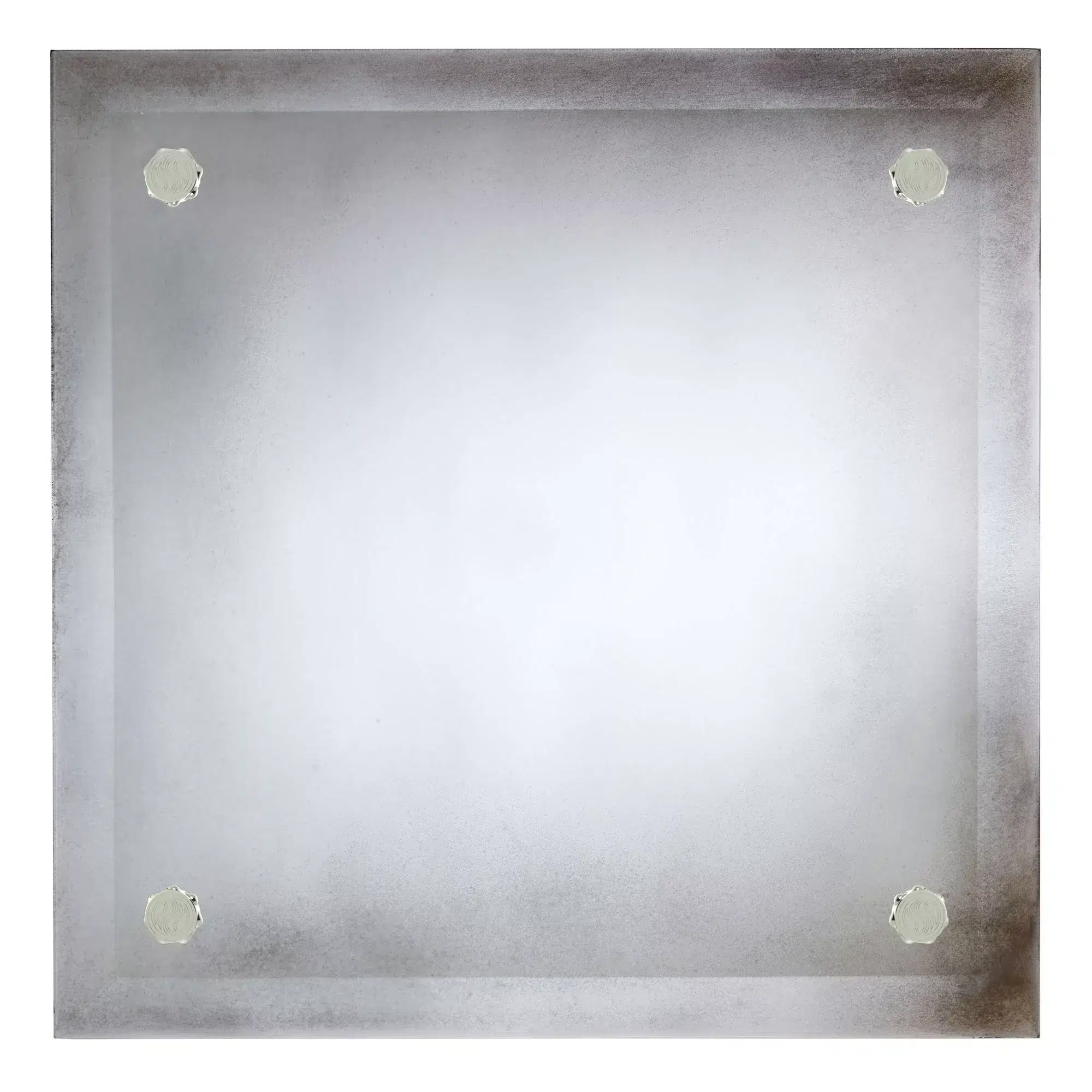 Antique Silver Bordered Beveled-Edge Floating Mirror with Unity Jewelry Mounting Set