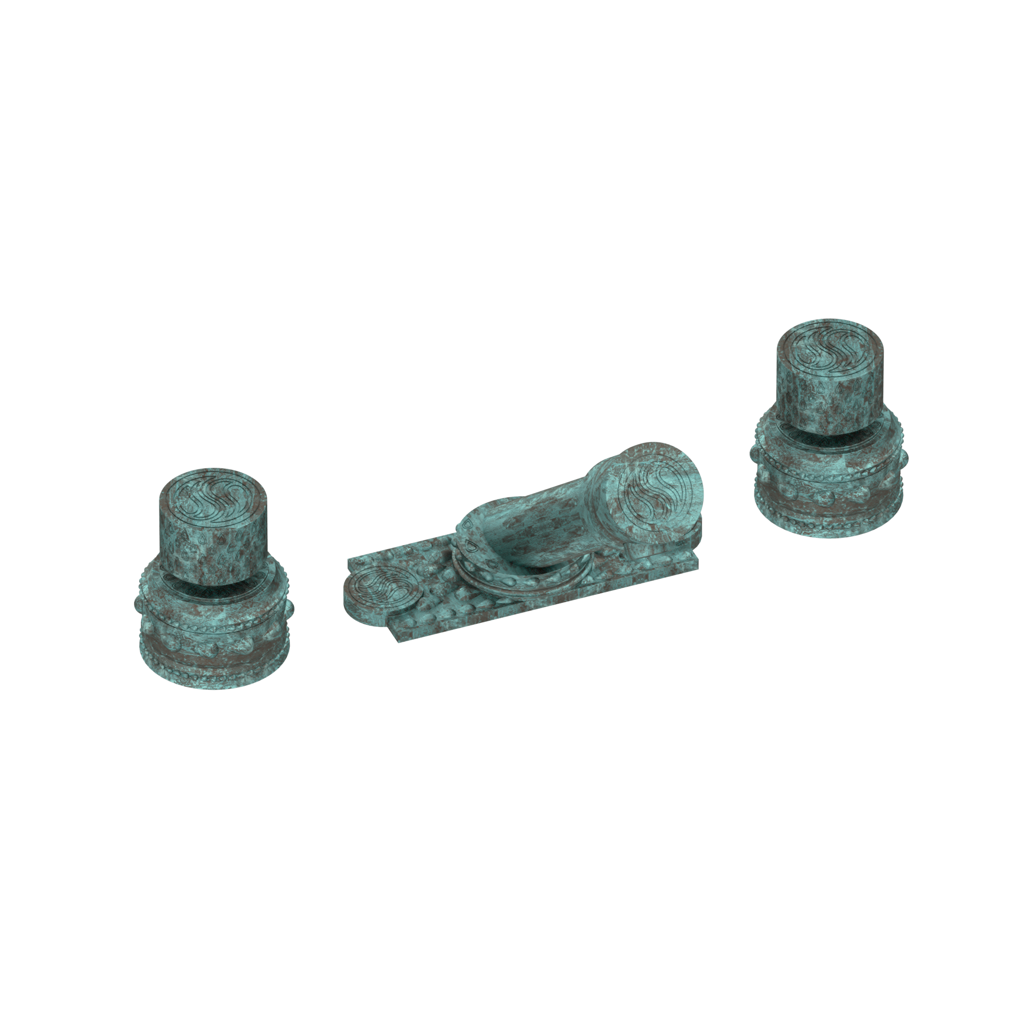 Unity Grand Knob Signature Deck Mount Faucet Set With Plate