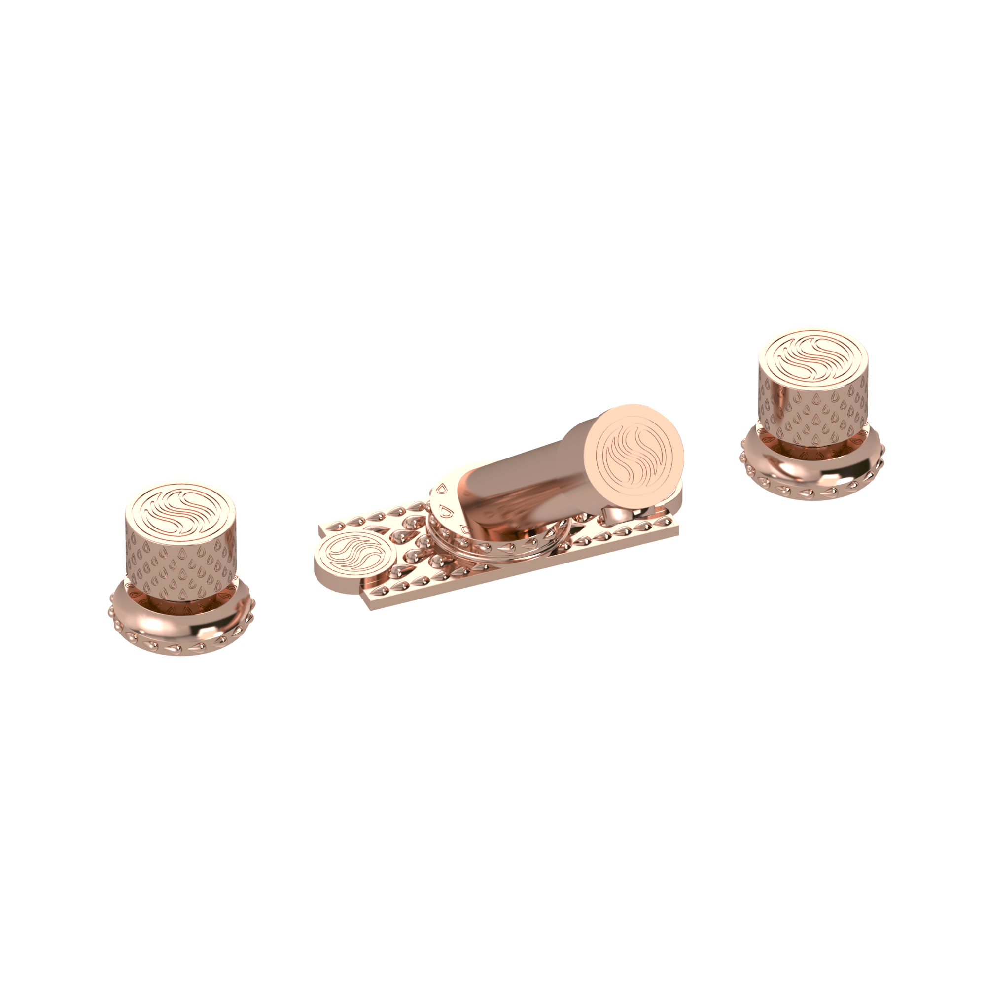 Unity Classic Knob Waterfall Deck Mount Faucet Set With Plate