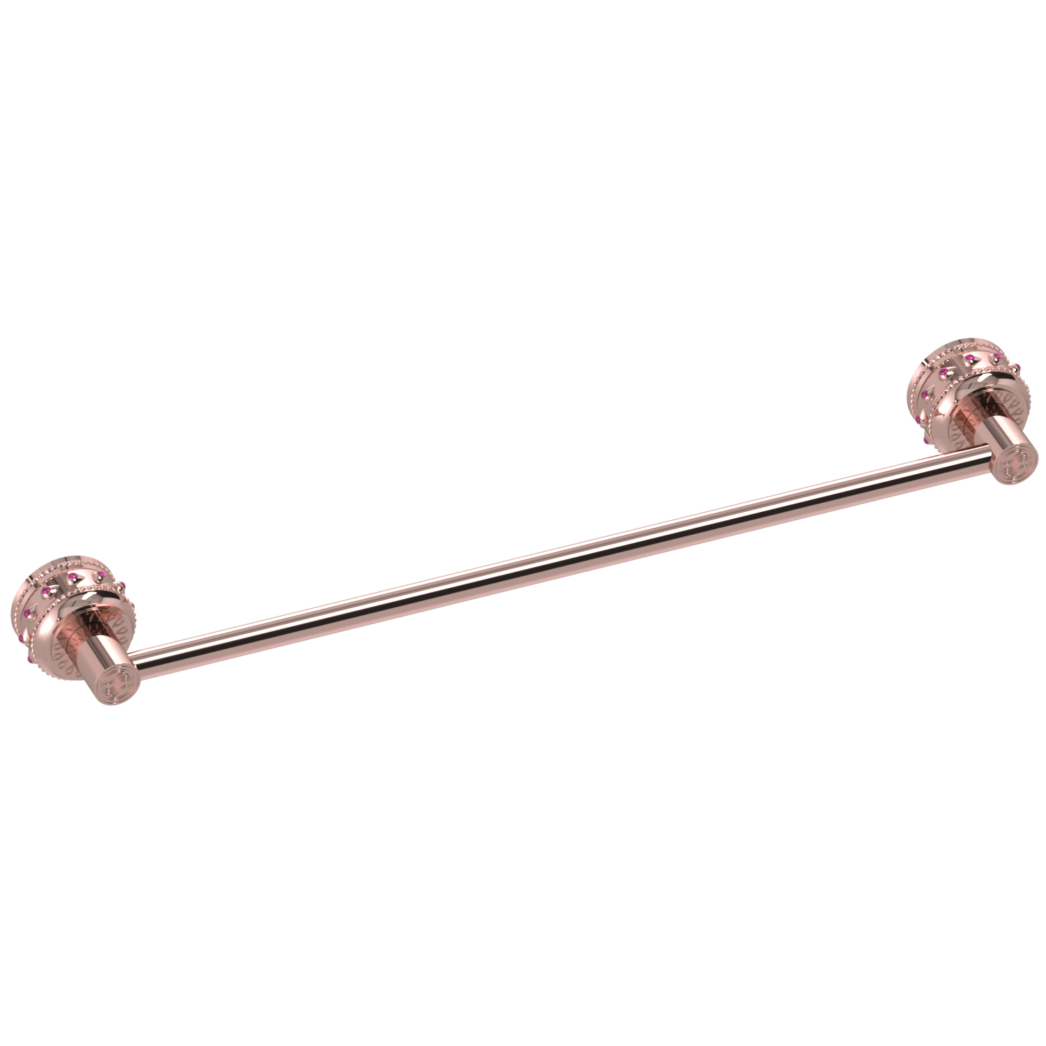 Unity Royal Towel Bar 24" Long with Bejeweled Escutcheons