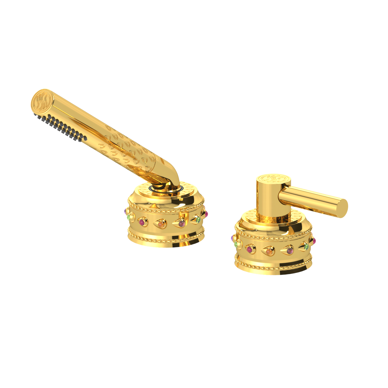 Bejeweled Unity Roman Tub Handshower & Purity Lever Diverter