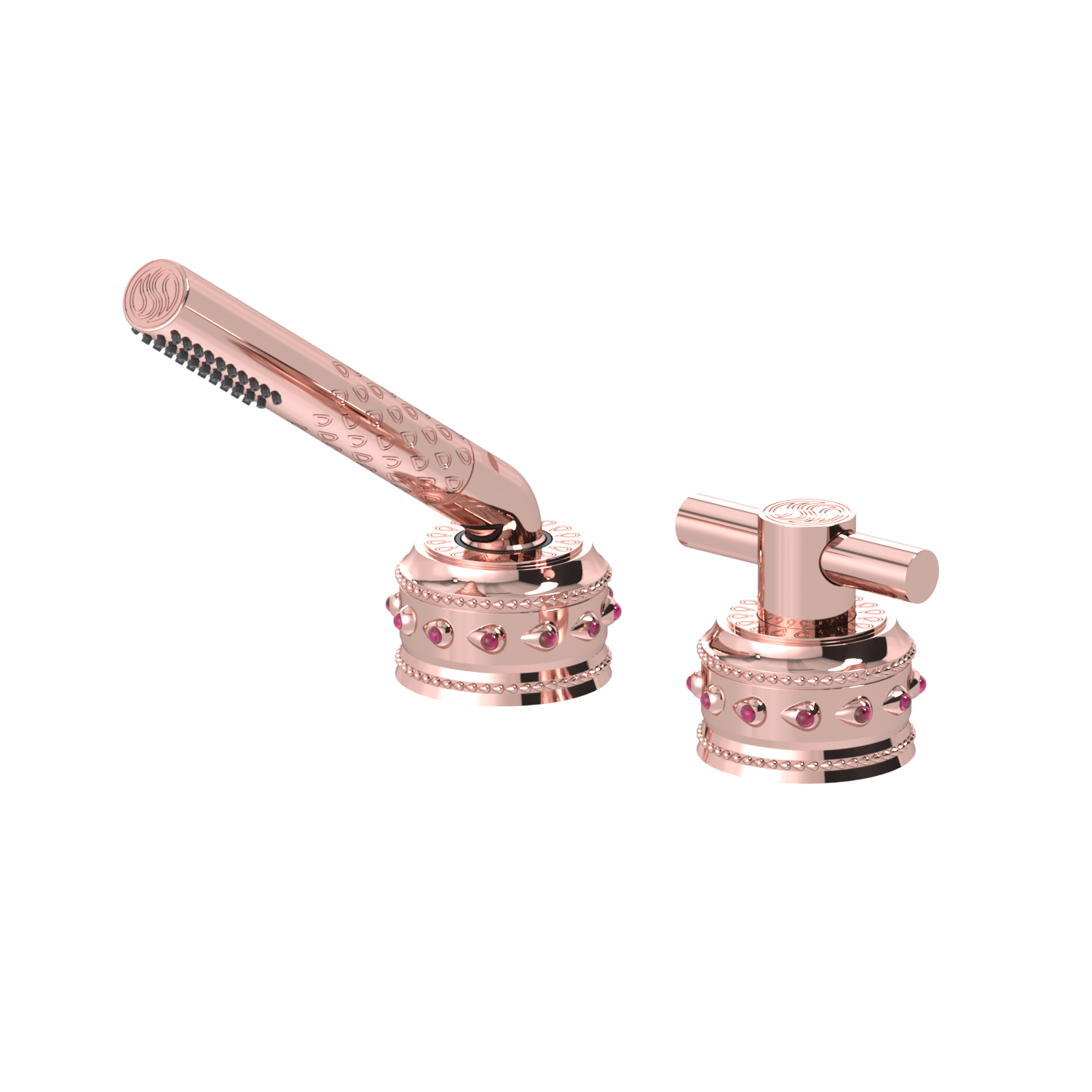 Bejeweled Unity Roman Tub Handshower & Purity Duo Diverter