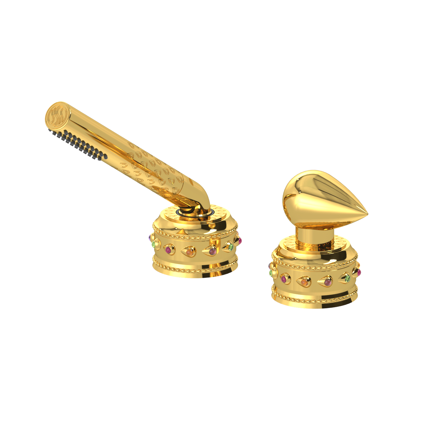 Bejeweled Unity Roman Tub Handshower & Serenity Diverter